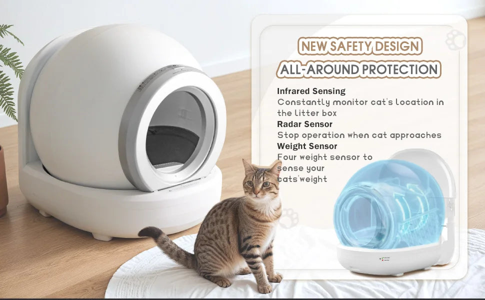 Automatic Cat Litter Box Self Cleaning for Multiple Cats.