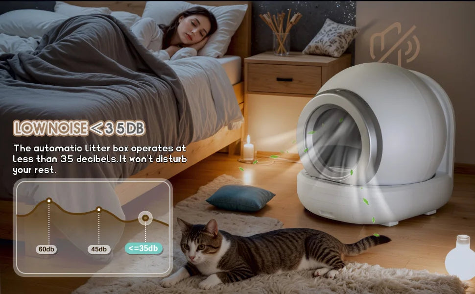 Automatic Cat Litter Box Self Cleaning for Multiple Cats.