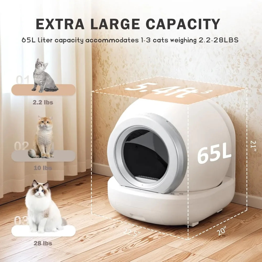 Automatic Cat Litter Box Self Cleaning for Multiple Cats.