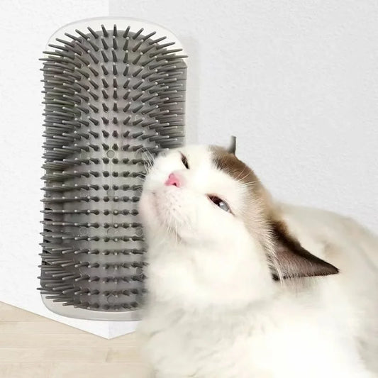 Cat Massage and Pet Hair Removal Comb Wall Corner Self Cleaning Rubbing Brush