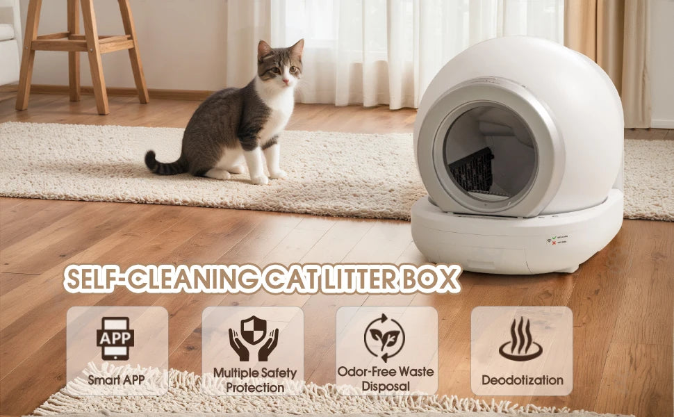 Automatic Cat Litter Box Self Cleaning for Multiple Cats.