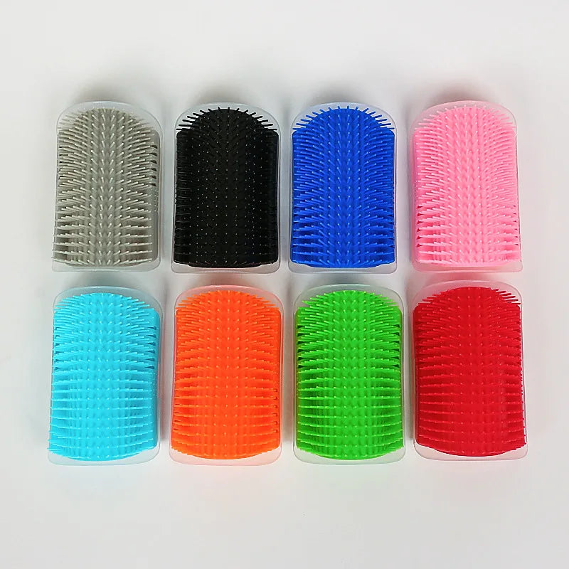 Cat Massage and Pet Hair Removal Comb Wall Corner Self Cleaning Rubbing Brush