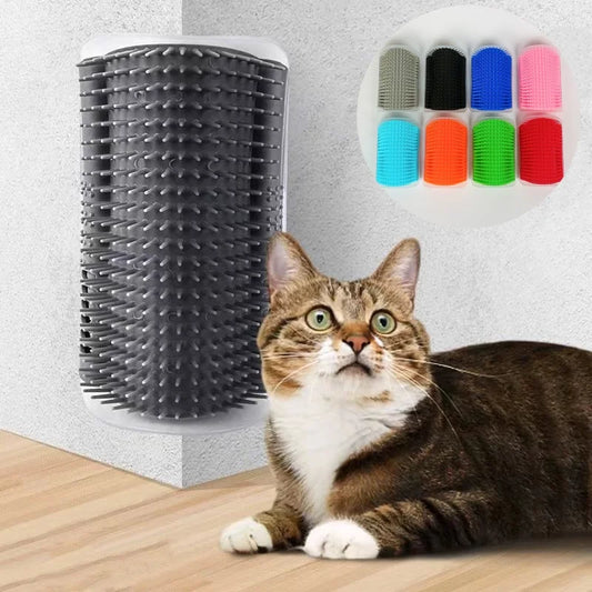 Cat Massage and Pet Hair Removal Comb Wall Corner Self Cleaning Rubbing Brush