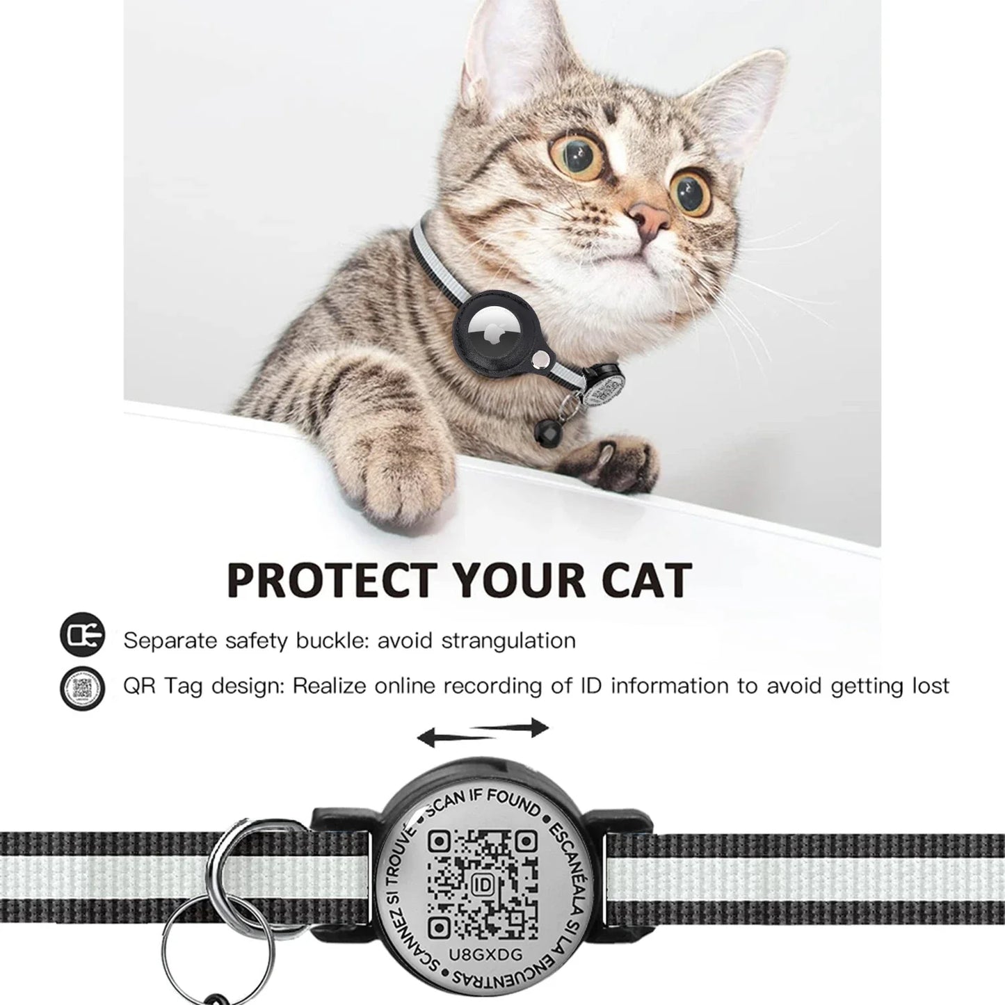 Reflective Air Tag Cat Collar