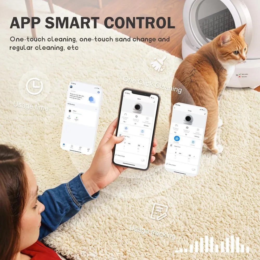 Automatic Cat Litter Box Self Cleaning for Multiple Cats.