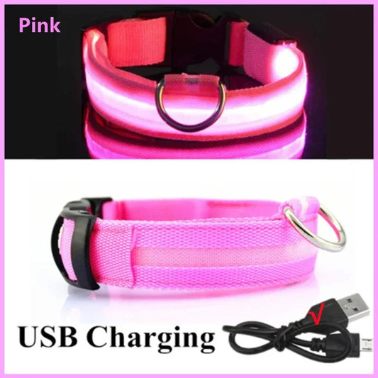 LED Glowing Dog Collar Rechargeable