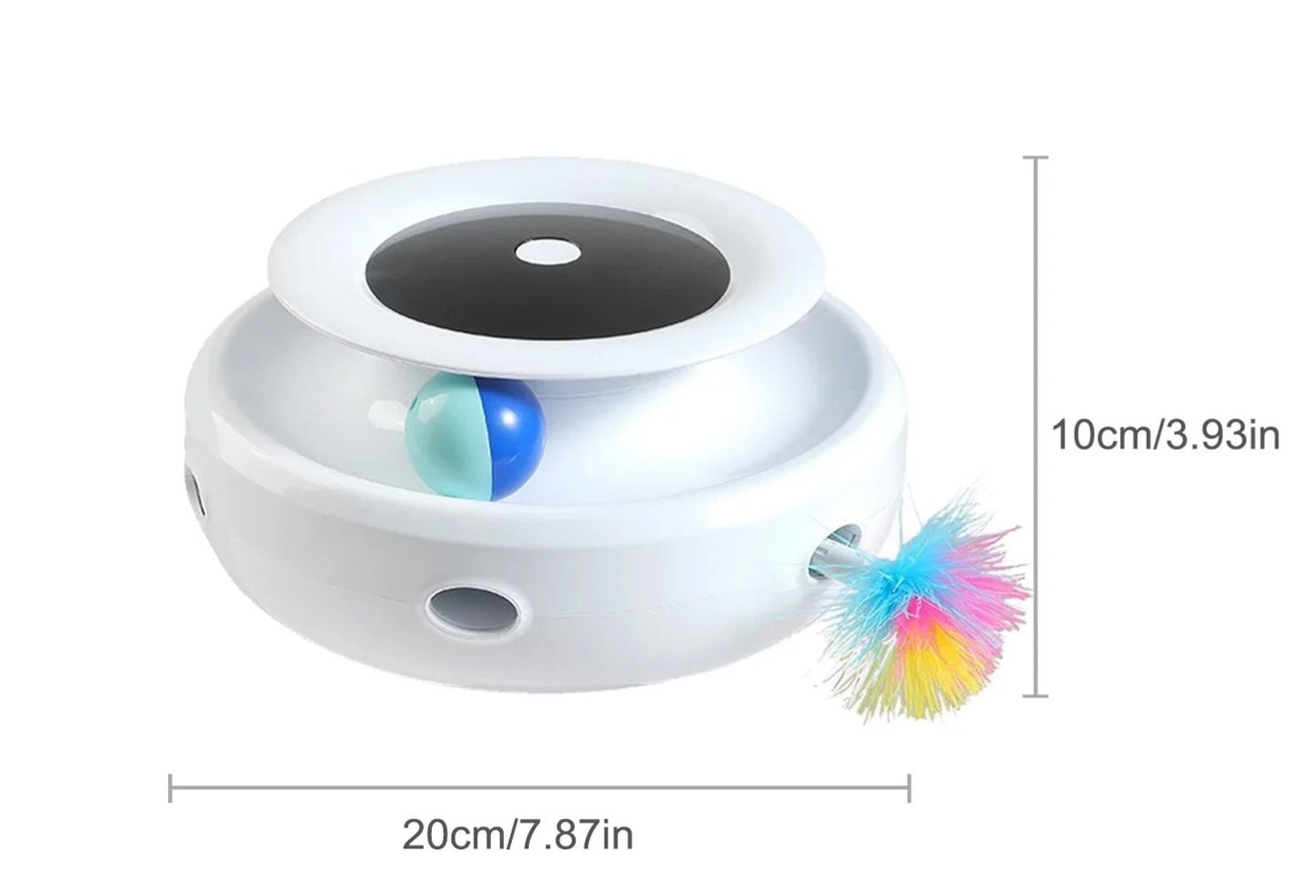 2 in 1 Smart Cat Teaser Toy – Automatic Feather & Light Fun Ball Pet Entertainment System