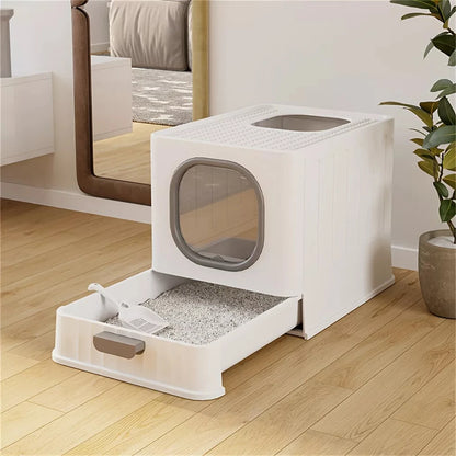 Leak-proof Enclosed Cat Litter Box