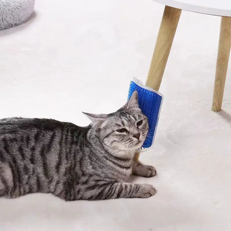 Cat Massage and Pet Hair Removal Comb Wall Corner Self Cleaning Rubbing Brush