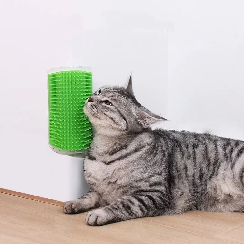 Cat Massage and Pet Hair Removal Comb Wall Corner Self Cleaning Rubbing Brush