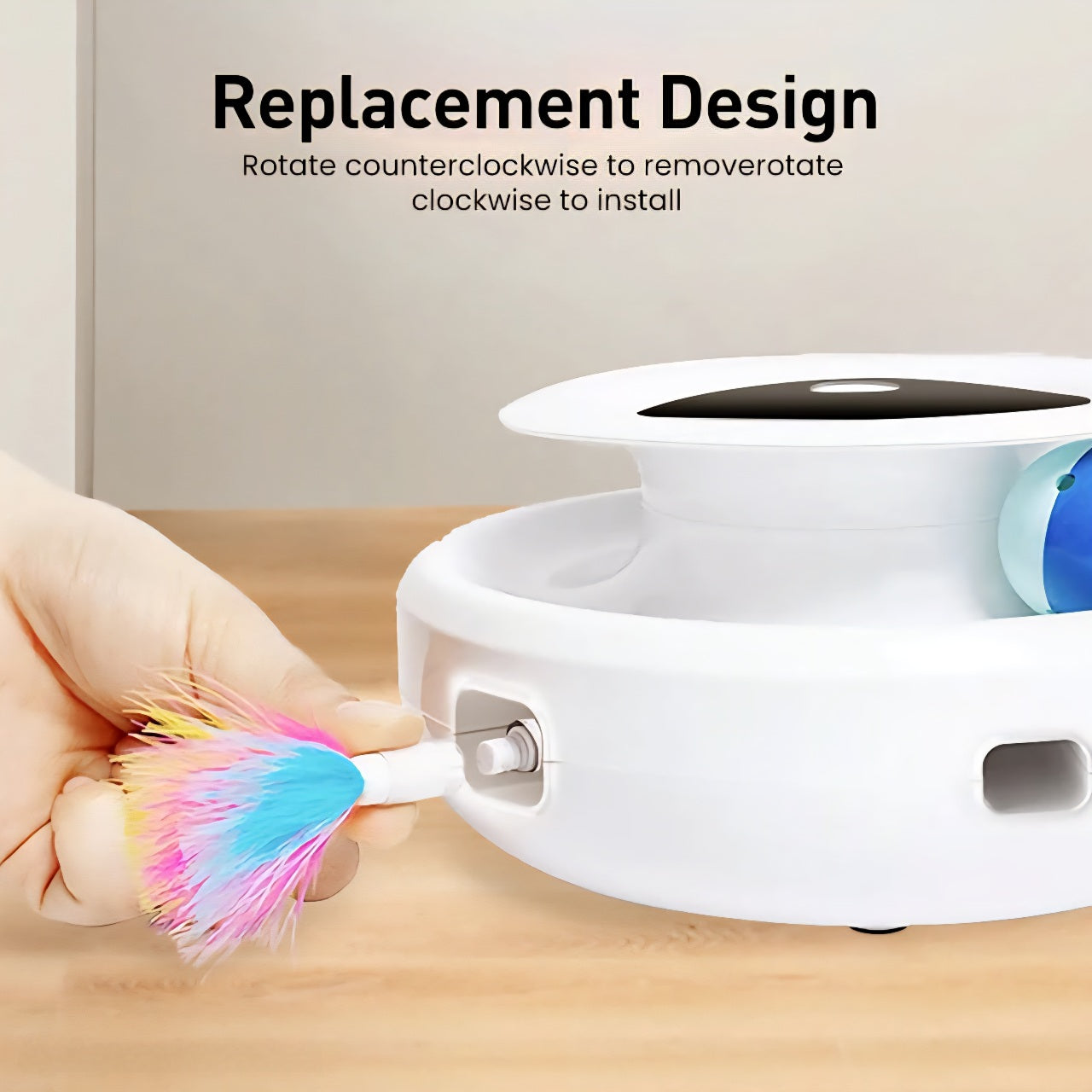 2 in 1 Smart Cat Teaser Toy – Automatic Feather & Light Fun Ball Pet Entertainment System